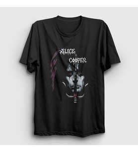 Presmono Unisex Siyah Dragontown Sai Alice Cooper T-Shirt 496770tt
