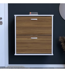 Modilayn UMAY Antre Hol 72x78x 26 cm’ lik 2 Düşer Kapak 4 Göz Bölmeli Ayakkabılık