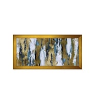 Soyut Şekiller Motifli Kanvas Tablo 80 x 110 cm Gold Çerçeve