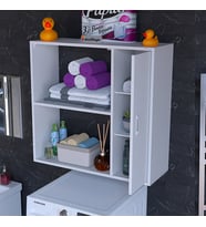 Modilayn Urla 90x85,5x31,5 cm Makine Üstü Dolap Çamaşır Makine Üstü Dolabı Asma Dolap (Beyaz)