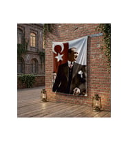 Gazi Mustafa Kemal Atatürk poster Bayrak Raşel Kumaş 100x150 cm ATA16