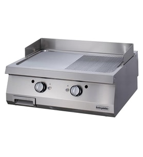 Öztiryakiler Gazlı Grill Plate, Yarı Oluklu, 80x70x30 Cm, Krom Kaplı, Ogg 8070 1/2 N