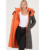 Dewberry Kadın %100 Polyester Kaban Antrasit Z6738 Günlük Dış Giyim, Şehir ve Ofis Stili, Hafta Sonu Kombini