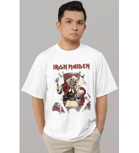 Tasarım Iron Maiden Rock Metal Müzik Grubu Baskılı Unisex Oversize Tişört