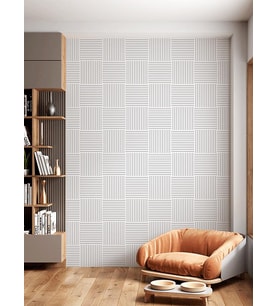  Dreamwall Siyah Beyaz Geometrik  Desenli Isı Ve Ses Yalıtımlı  Sağlıklı Tekstil  Duvar Kağıdı (Beyaz)