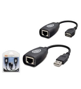 USB RJ45 Kablolu Uzatıcı Seti 45 m - Siyah HDX5008