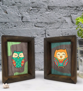 Bk Gift Dekoratif 2'li Doğal Masif Ahşap Çerçeve 15x20cm-78 (Beyaz)