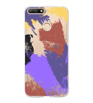 Huawei Y6 2018 Uyumlu Kapak Brush Stroke Tasarımlı Şeffaf Silikon Kılıf