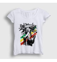 Presmono Kadın Beyaz Stage Bob Marley T-Shirt 265762tt