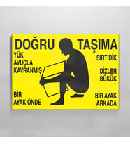 Doğru Taşıma Uyarı Levhası 70x100cm (Karışık)