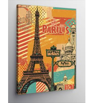 Kanvas Tablo Paris ve Eyfel Posteri