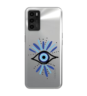 Oppo A16 Uyumlu Nazar Göz Desenli Şeffaf Telefon Kılıfı