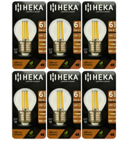 (6 Adet) Heka 6W (51W) 6500K (Beyaz Işık) E27 Duylu Şeffaf Led Ampul