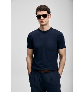 Lufian 111090156 Tıno Erkek Modal Karışımlı T- Shirt Erkek T-Shirt (Lacivert)