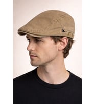 Daily Form Washed Flat Cap – Soluk Bej Ayarlanabilir Tokalı Denim Kasket