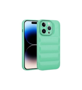Apple iPhone 14 Pro Max Uyumlu Kılıf Kamera Korumalı Parlak Airbag'li Zore Galya Kapak (Su Yeşili)