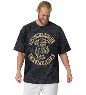 Sons Of Anarchy Rock Metal Müzik Grubu Baskılı Unisex Oversize Vintage Yıkamalı Tişört