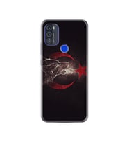 Reeder P13 Blue Max 2021 Kılıf Resimli Desenli Baskılı Silikon Kılıf Kurt ve Ay Yıldız 1403