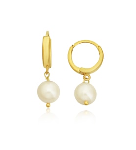 Barika Jewelry Kadın Incili Altın Halka Küpe