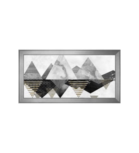 Soyut Şekiller Motifli Kanvas Tablo 80 x 110 cm Silver Çerçeve