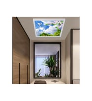 Uv Baskı 60watt-kare 60x60 -led Ev Avize- Yeni Nesil Aydınlatma- Tavana Yapışık-kolay Montaj Avize