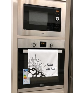 Valerine Life Mutfak Fırın El Havlusu 30x50cm Pamuklu Emici Sevgiyle Pişti 2 Adet
