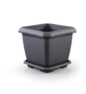 Omnipazar SO-HK04 Hisar Kare Tabaklı Saksı 44 lt No 4 Antrasit (116)
