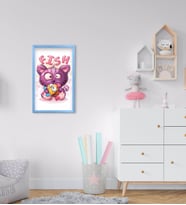 BK Home Sevimli Kedi Tasarımlı Dekoratif Mavi Ahşap Çerçeveli Çocuk Odası Tablo-4