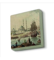 Eminönü Yeni Camii (Çizim, Osmanlı Dönemi) Baskılı Doğaltaş  Magnet(KRT-040)Buzdolabı Süsü