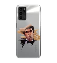 Oppo A55 Uyumlu Tony Montana Scarface Desenli Şeffaf Telefon Kılıfı