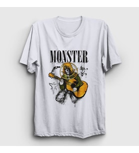 Presmono Unisex Beyaz Monster Nirvana Kurt Cobain T-Shirt 35656tt