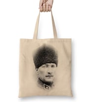 Mustafa Kemal Atatürk 07 Bez Çanta Uzun Saplı