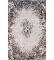 Eliana Home Baskılı, Yıkanabilir Kaymaz Taban Salon Halısı LNA1335-HT198 100x150 cm (Kahverengi)