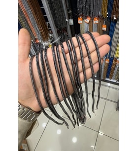 Hematit Taşı Dalgalı Rondela Kesim 4x2mm- Parlak Füme Doğal Taş Dizi