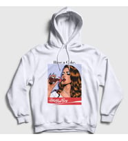 Presmono Unisex Beyaz Coke Lana Del Rey Kapüşonlu Sweatshirt 156270tt