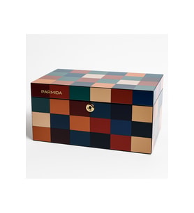 Parmida Dama Desenli Ahşap Sedir Humidor Puro Kutusu