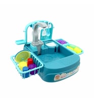 Oyuncak Bulaşık Yıkama Seti - İç Sepetli Modern Çeşmeli Lavabo Oyun Seti Musluklu Lavabo Oyun Seti