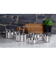 Fissler San Francisco/Paslanmaz Çelik Tencere (1,9 L - Ø 16 Cm) Cam Kapaklı Tencere, Dökme Kenarı, Ö