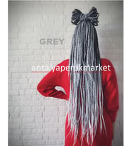 Afrika Örgüsü ve Rasta için Sentetik Saç GREY AÇIK GRİ Xpression
