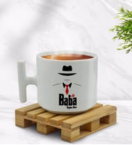 BK Gift Kişiye Özel Baba Godfather Tasarımlı T Kulplu Beyaz Middle Kupa Bardak-17