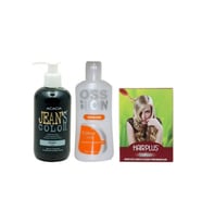 Jeans Color Saç Boyası Yeşil 250ml Ve Ossion Boya Temizleyici Ve Hairplus Saç Açıcı