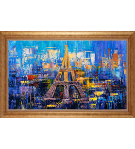 Çerçeveli Paspartulu Manzara Tablo bm1208 (Gold)