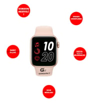 Tüm Oppo Cihazlarla Uyumlu Watch 6 Akıllı Saat Kordon Hediyeli (Pembe)