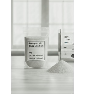 5 kg Beyaz Dolamit Akvaryum ( Kalsiyum Karbonatlı Beyaz) Kumu 1.5 -3 mm Premium Dekoratif Kum