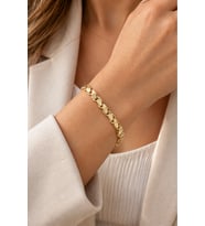PREMİUM SERİ 14K GOLD RENK ARPA BİLEKLİK 17+3CM ACR9703
