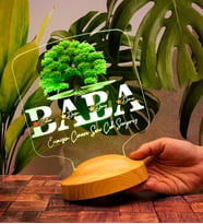 Babalar Günü Hediyesi, Babaya Hediye, Evimizin Çınarı Hediyesi, Renkli İsim Yazılı Kişiye Özel 3D Led Lamba (Kare)