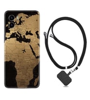 Vivo Y15S Y32 Y33S Y51 Y53S Kılıf Boyun Askılı Silikon Map Planet 1656