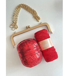 Metalik Rafya Ve Supra İpli Kit (Kırmızı)