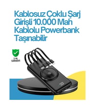Mey İthalat® 10000mAh Kablosuz ve Hızlı Şarj Destekli Powerbank – Taşınabilir Şarj Gücü