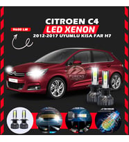 Citroen C4 2012-2017 Kısa Far Uyumlu Şimşek Etkili Led Xenon Pro Series H7